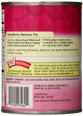 Duncan Hines Wilderness strawberry pie filling jar close up showing fresh fruit flavor