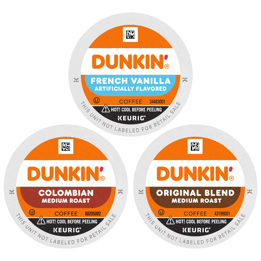 Dunkin Best Sellers variety pack box show six 10-count boxes for family use