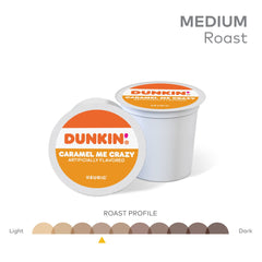 Dunkin Caramel Me Crazy brewed coffee in a cup showcasing bakery-inspired aroma.