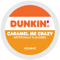 Dunkin Caramel Me Crazy K-Cup pods close-up highlighting caramel notes for flavor lovers.