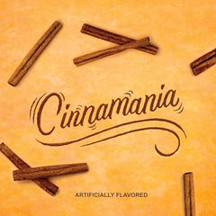 Dunkin Cinnamania packaging label signaling cinnamon roll-inspired coffee experience.