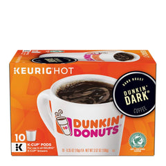 Dunkin' Dark K-Cup pods box (dunkin-dark-kcup-pods) ready to brew bold, smooth coffee.