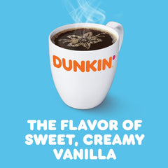 Dunkin French Vanilla aroma rising from a hot mug during brewing.