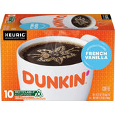 Dunkin' French Vanilla K-Cup pods ready for quick, flavorful mornings.