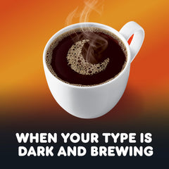 Dunkin Midnight ground coffee ready to brew with drip machines or French press