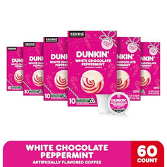 Dunkin Polar Peppermint holiday box showing six 10-count packs.