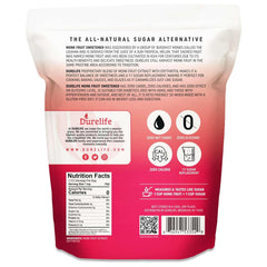 DureLife Golden Monk Fruit bottle pouring as a zero-calorie sweetener for beverages.