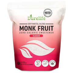 DureLife Monk Fruit Sweetener bottle—zero calories, keto-friendly.