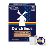 Dutch Bros Caramel Mocha pod pack front view, convenient daily coffee solution.