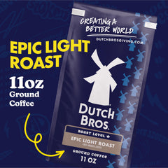 Dutch Bros Epic Light Roast milk chocolate finish for a smooth aftertaste