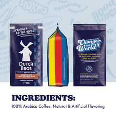 Close-up of Dutch Bros Annihilator coffee highlighting chocolate macadamia notes.