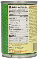 Dynasty Baby Sweet Corn back-label view showing ingredients and packing details