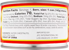 Dynasty water chestnuts 8oz can close-up for crisp texture in stir-fries.