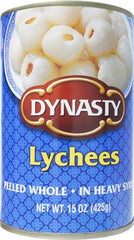 Dynasty Lychee with Syrup fruit close-up highlighting glossy texture