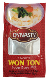 Dynasty Won Ton Soup Base Pack on shelf, quick weeknight meals with rich flavor.