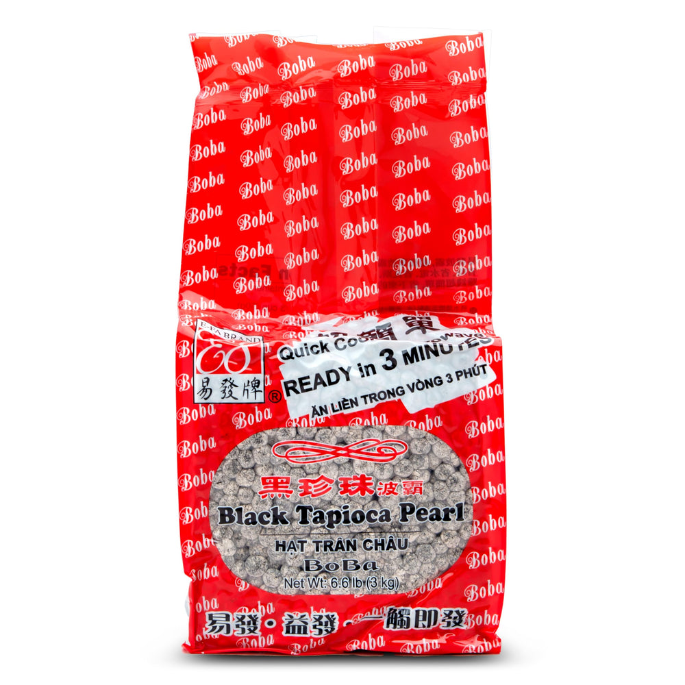 E-FA BRAND Black Tapioca Pearls pack shot for home bubble tea supplies.