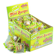 E.Frutti Sour Mini Burger Gummi: bright, colorful burgers for party snack tables.