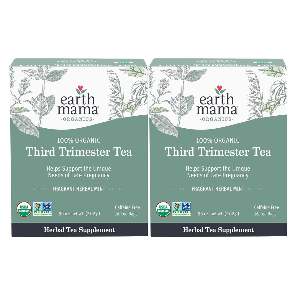 Earth Mama Organic Third Trimester Tea box front for late-pregnancy comfort.