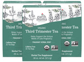 Earth Mama Third Trimester Tea pack close-up highlighting organic blend and certifications.