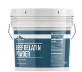 Earthborn Elements Beef Gelatin Powder bucket shown as a versatile thickener for soups and sauces.