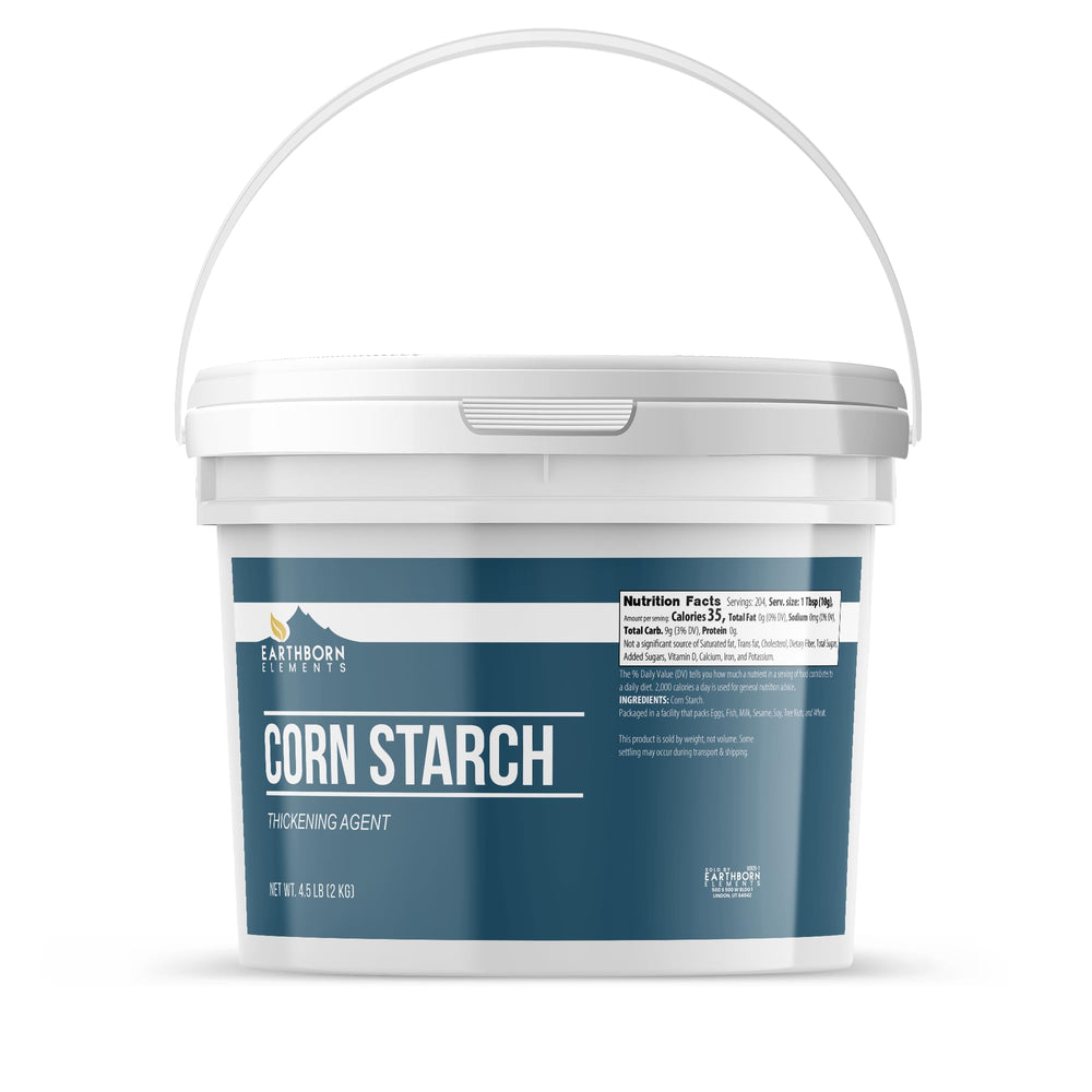 Earthborn Elements Corn Starch, hero bottle ready for quick sauce thickening in home kitchens.