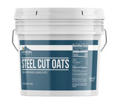 Earthborn Elements steel cut oats in a resealable bucket for easy breakfast prep.