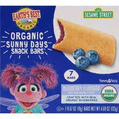 Earth's Best Sesame Street blueberry bars pack, ideal for on-the-go snacking