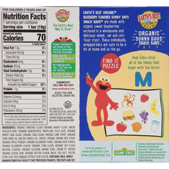 Earth's Best Sesame Street snack bars open pack showing kid-friendly packaging