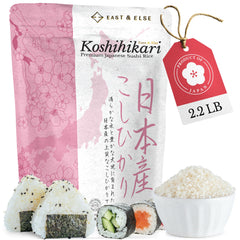 East and Else premium sushi rice bag front highlighting Koshihikari short grain