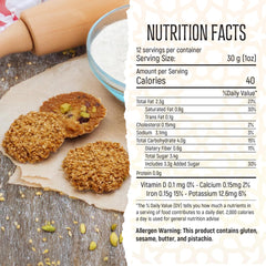 Eastanbul Barazek Pistachio Sesame Cookies closeup crunch highlighting premium sesame texture.