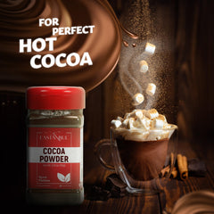 Eastanbul cacao powder dusting a cake shows deep chocolate flavor.