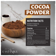 Eastanbul cacao powder scoop reveals fine texture ideal for desserts.