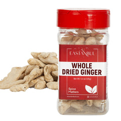 Eastanbul dried ginger root bottle close-up for easy storage and use