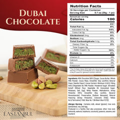 Eastanbul Dubai Chocolate Bar Pistachio bars showcase rich milk chocolate and pistachio cream.