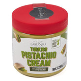 Eastanbul Pistachio Cream jar closeup showing creamy dessert-friendly texture.