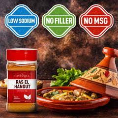 Close-up of Eastanbul Ras El Hanout ingredients for rich marinades.