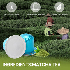 Eastsign matcha pod being poured into a cup for tasting