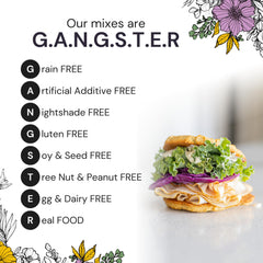Flatbread slices made with eat G.A.N.G.S.T.E.R. mix