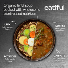 EATIFUL lentil soup with carrots, potatoes and leeks, ideal for quick lunch