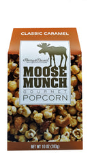 EBANEY Harry & David Moose Munch Classic Caramel 10oz package, golden popcorn gift-ready.