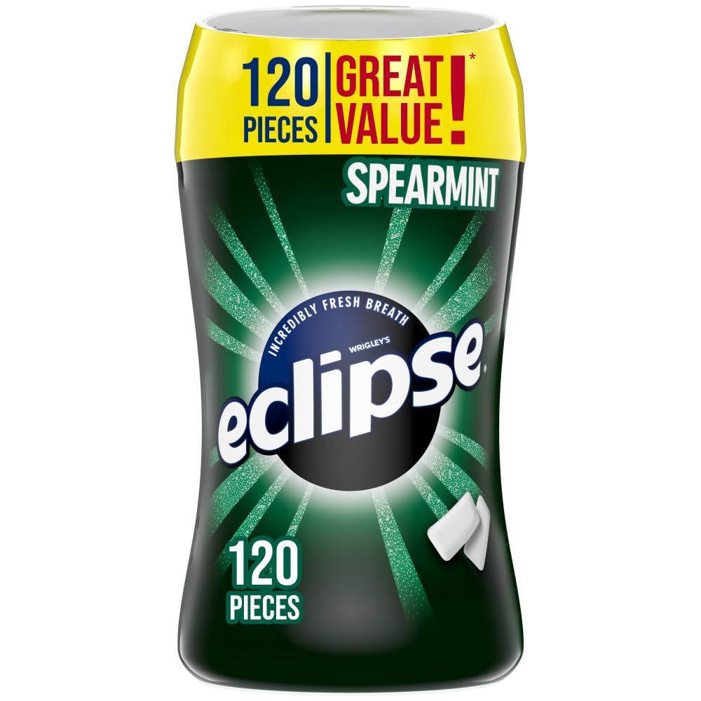 Eclipse Spearmint gum pack front view for fresh breath on the go
