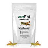 ecoEat edible grasshoppers 15g pack, front view, a protein-rich on-the-go snack.