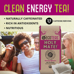 Brew ECOTEAS Holy Mate by steeping 5 minutes in hot water.