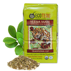 ECOTEAS Yerba Mate leaf close up for balanced, full bodied brew