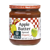 Eden Apple Butter Spread jar on counter, no sugar added.