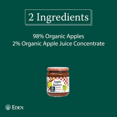 Spoonful over oats shows tangy sweetness from Eden Apple Butter Spread.