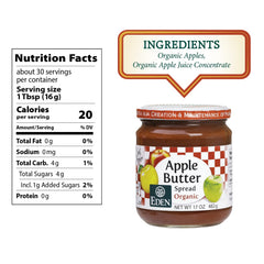 Pouring Eden Apple Butter Spread into a bowl reveals smooth, spreadable texture.