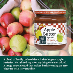 Toast topped with Eden Apple Butter Spread offers a flavorful start.