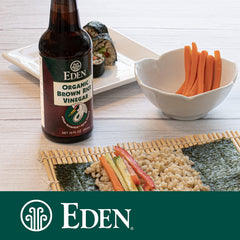 Sushi rice bowl with Eden Organic Brown Rice Vinegar as a flavor enhancer