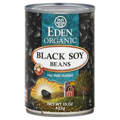 Eden Foods Organic Black Soy Beans in a two-can pack, no salt added, ideal for quick meals.